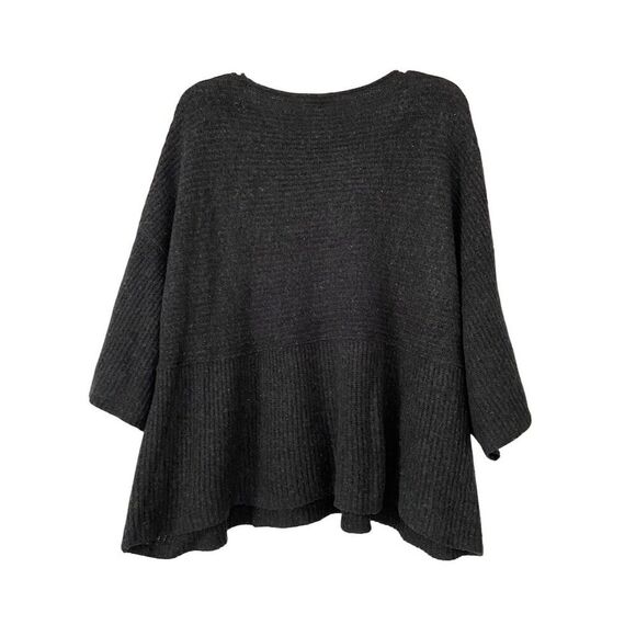 Pure Jill By J. Jill Boxy Oversized Pullover Sweater Elbow Sleeve Gray Petite M - Picture 2 of 13